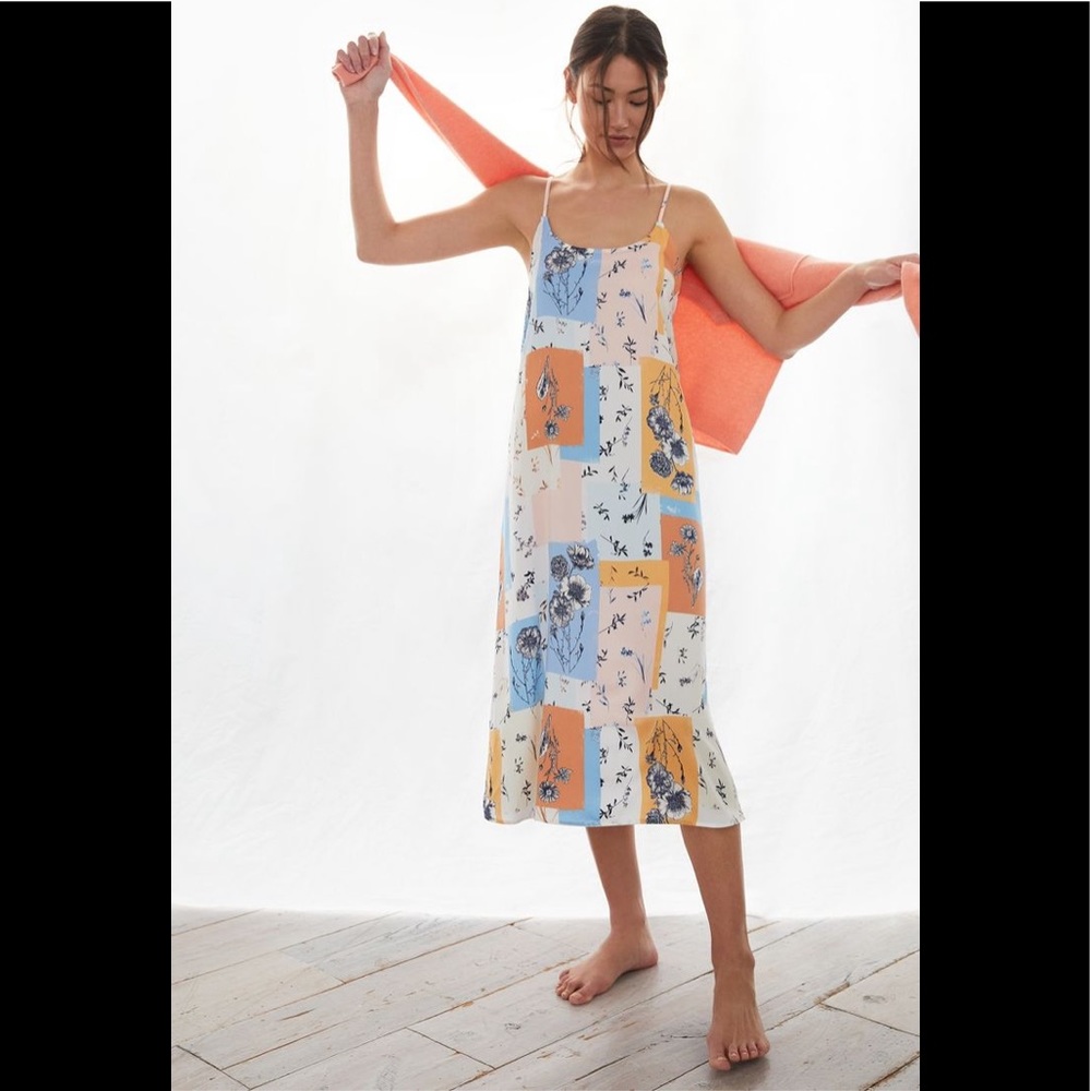 Anthropologie floral patchwork dress small NWT